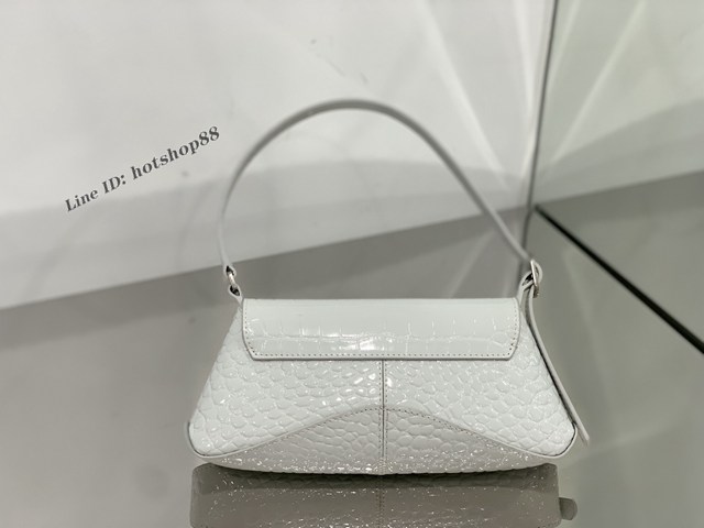 Balenciaga專櫃爆款XX Bag斜挎背包 巴黎世家鱷魚紋皮翻蓋腋下包 fyj1903